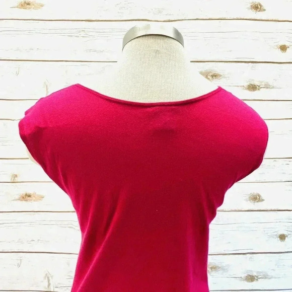 ANN TAYLOR PETITES Women Cap Sleeve Pullover V-Neck Pink Casual Shirt Size SP - Picture 8 of 12